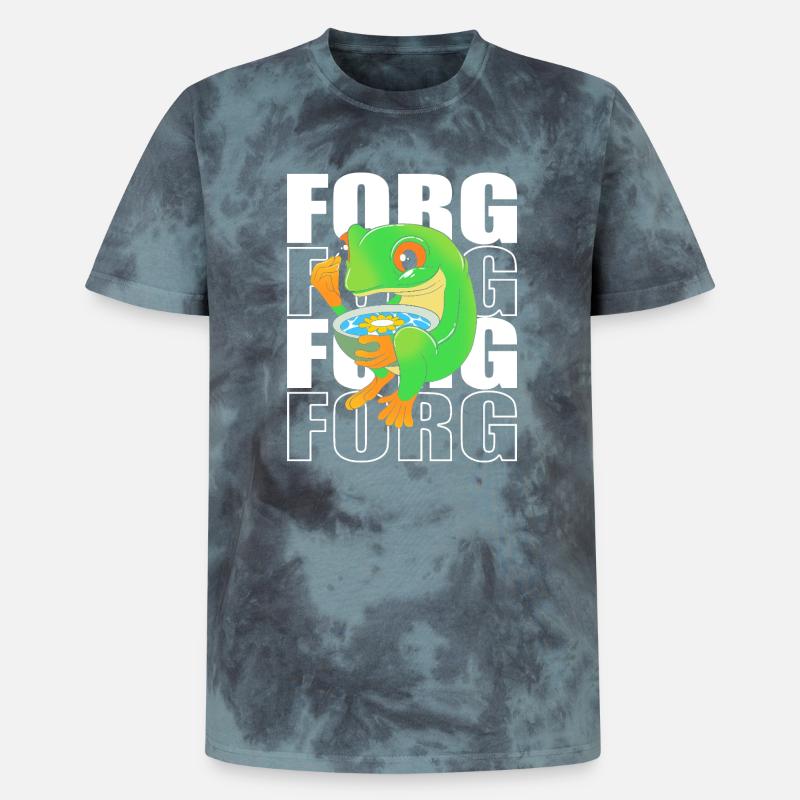 Frosch Laubfrosch - Unisex Premium Tie Dye T-Shirt - Schwarz/Blau