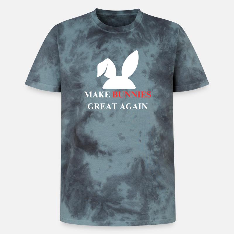 Make bunnies great again - Unisex Premium Tie-Dye T-Shirt - Black/Blue