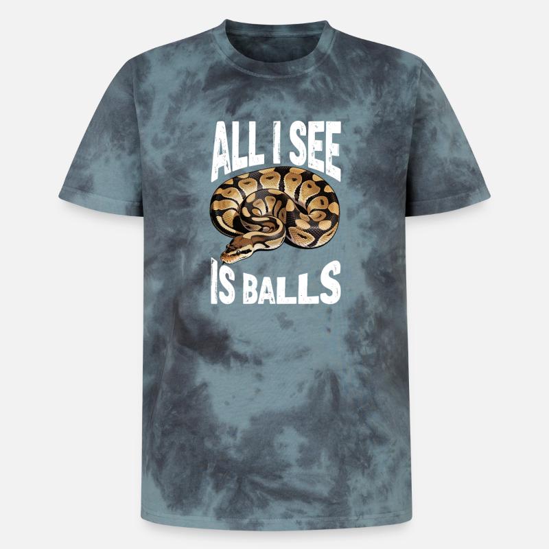 Königspython Schlangen Liebhaber Terrarium Python - Unisex Premium Tie Dye T-Shirt - Schwarz/Blau