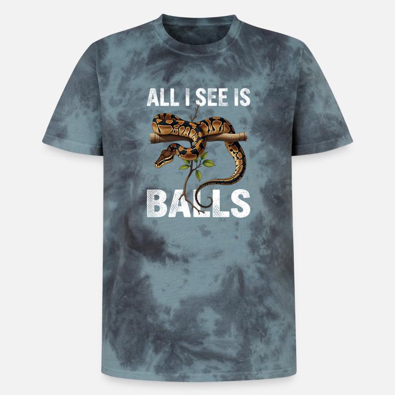 Königspython Schlangen Liebhaber Terrarium Python - Unisex Premium Tie Dye T-Shirt - Schwarz/Blau