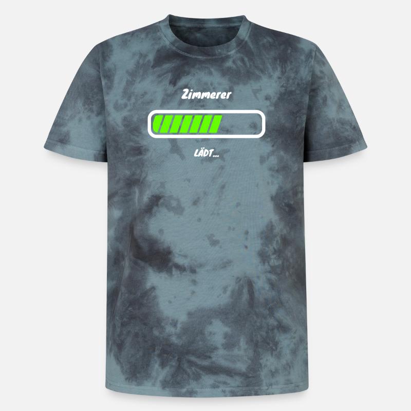Zimmerer Handwerker Beruf Witziger Spruch - Unisex Premium Tie Dye T-Shirt - Schwarz/Blau