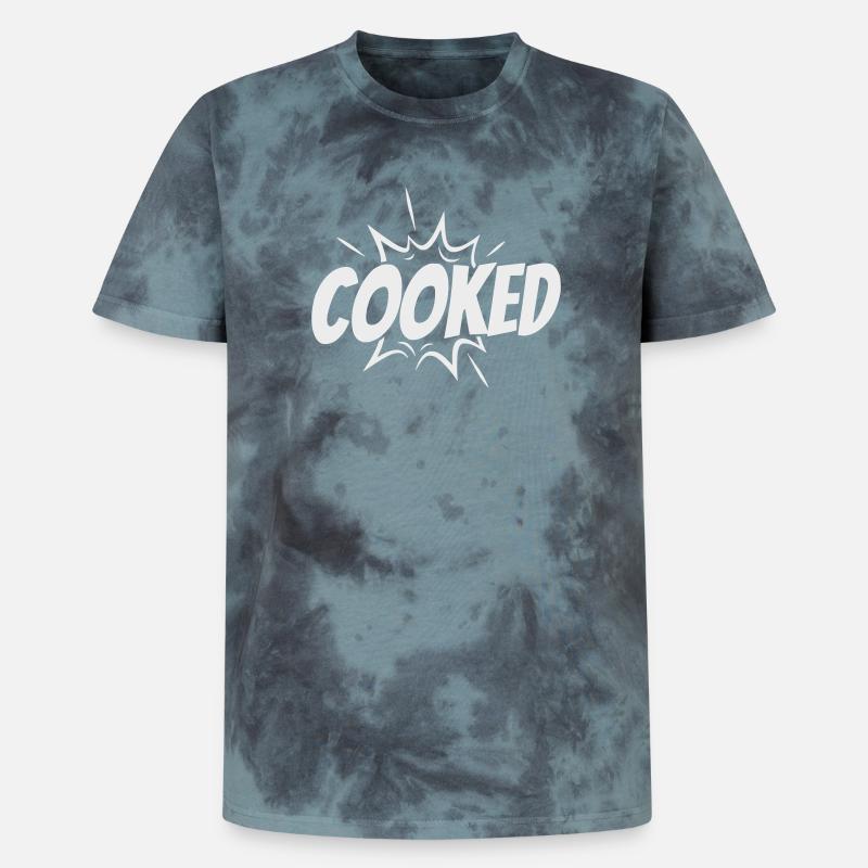 Cooked Explosive Comic Style - Unisex Premium Tie-Dye T-Shirt - Black/Blue