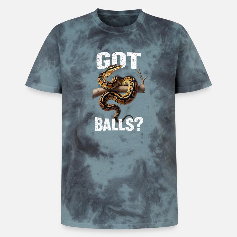 Königspython Schlangen Liebhaber Terrarium Python - Unisex Premium Tie Dye T-Shirt - Schwarz/Blau