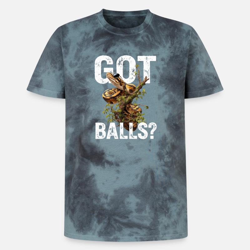 Königspython Schlangen Liebhaber Terrarium Python - Unisex Premium Tie Dye T-Shirt - Schwarz/Blau