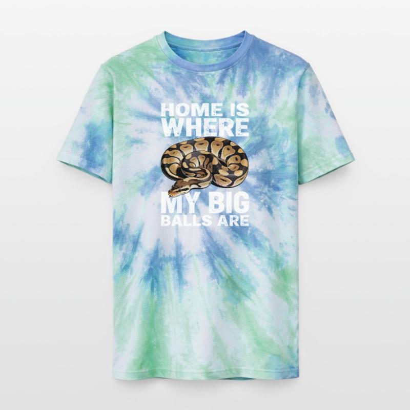Königspython Schlangen Liebhaber Terrarium Python Unisex Premium Tie Dye T-Shirt