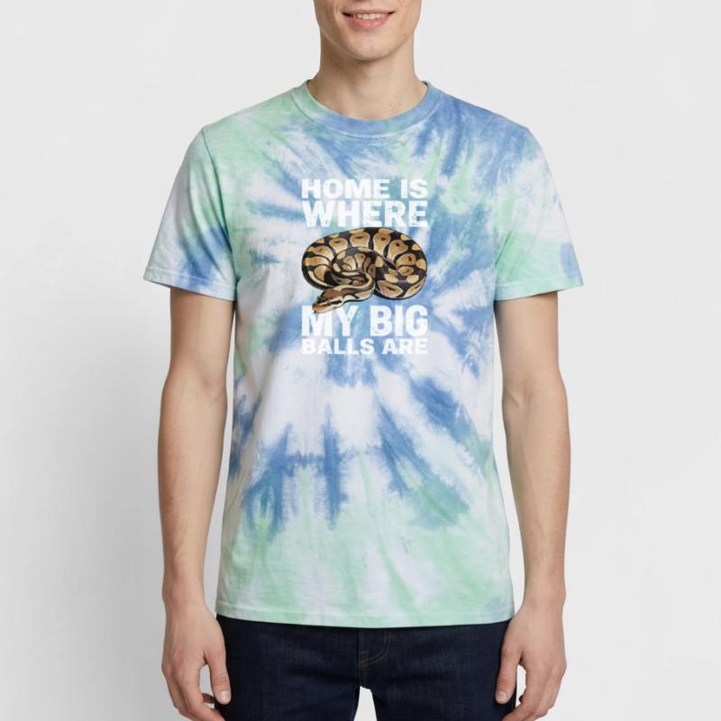 Königspython Schlangen Liebhaber Terrarium Python Unisex Premium Tie Dye T-Shirt