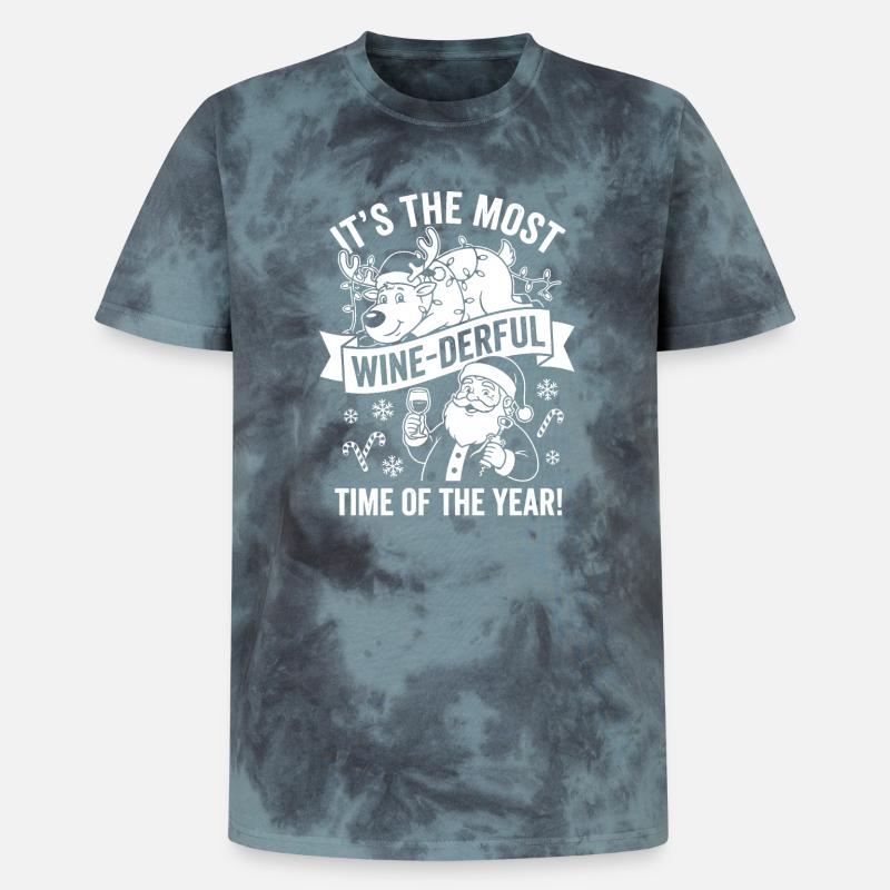 C’est la période la plus vinificante - T-shirt tie-dye premium unisexe - noir/bleu