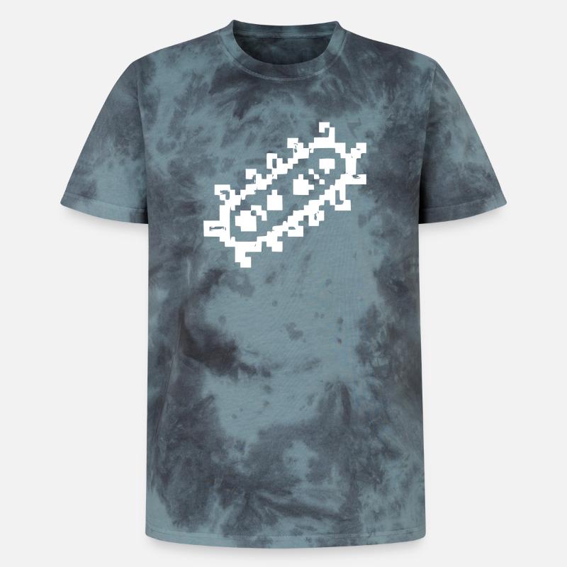 Bacteria Rods Pixel Germ - Unisex Premium Tie-Dye T-Shirt - Black/Blue