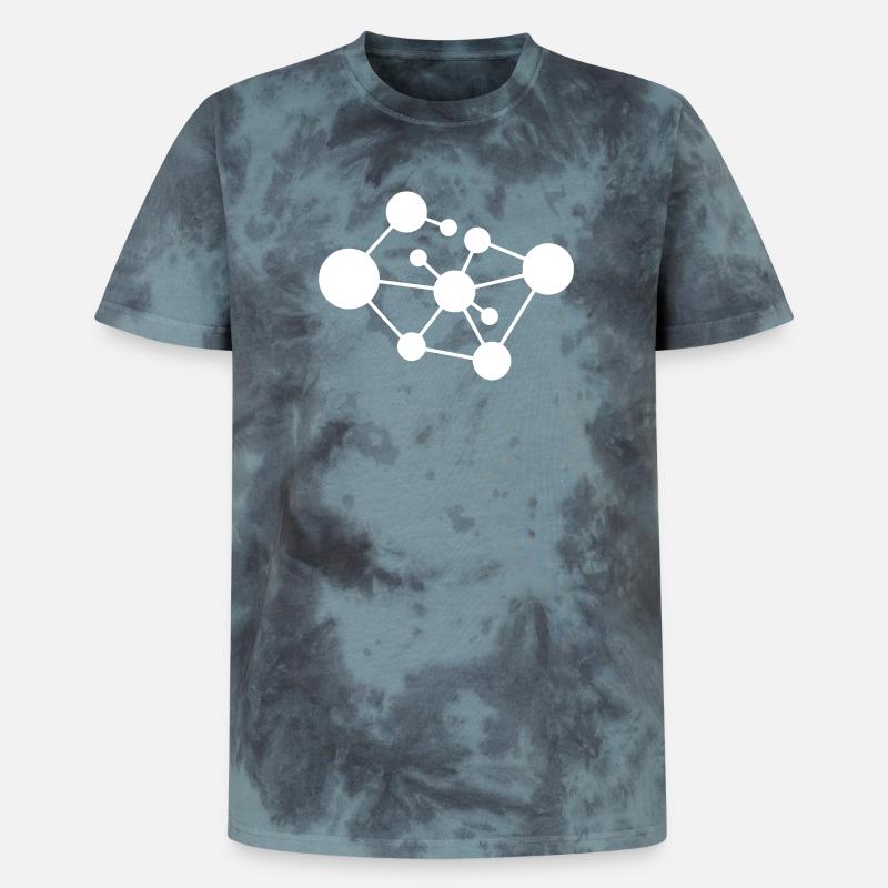 Molecule Network Connection - Unisex Premium Tie-Dye T-Shirt - Black/Blue