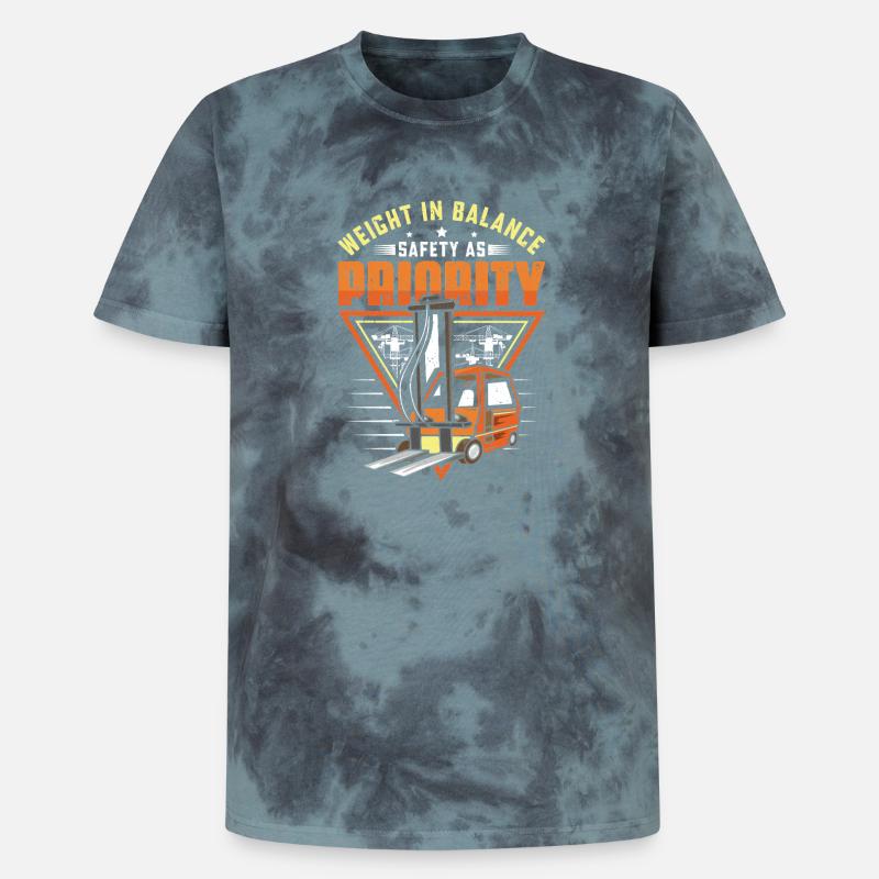 Staplerfahrer Englisch Spruch Stapler - Unisex Premium Tie Dye T-Shirt - Schwarz/Blau
