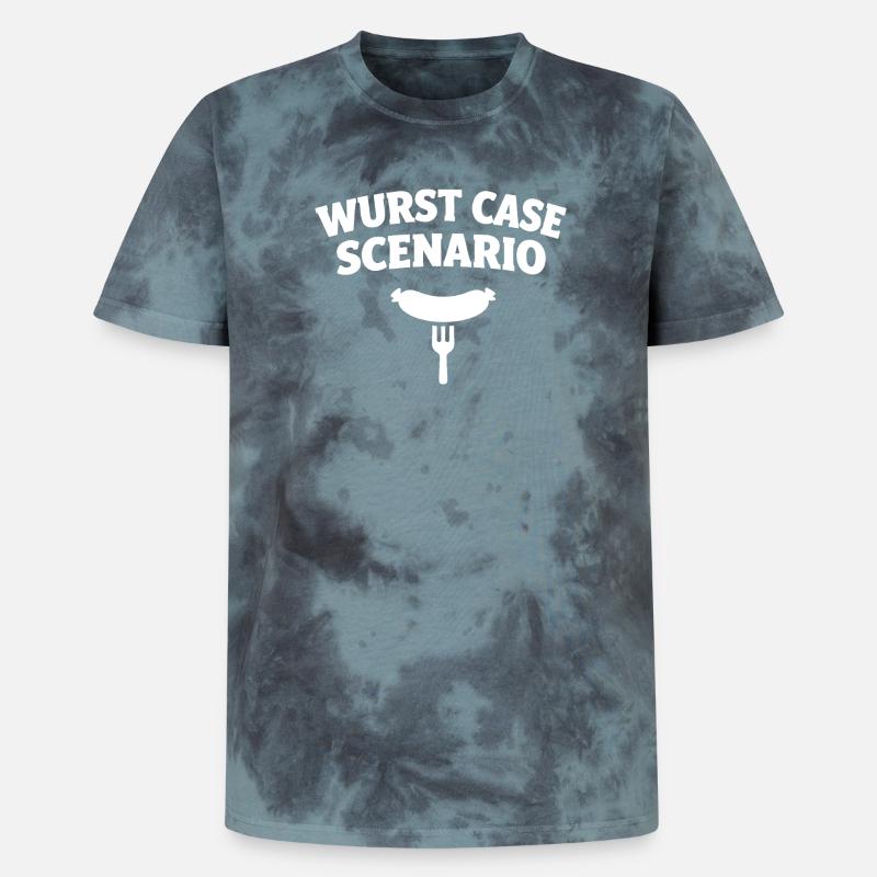 Wurst Case Scenario - Unisex Premium Tie Dye T-Shirt - Schwarz/Blau