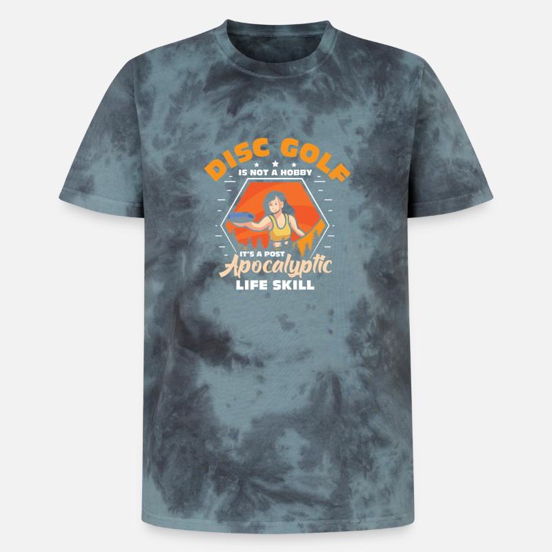 Disc Golf Geschenke Discgolf - Unisex Premium Tie Dye T-Shirt - Schwarz/Blau