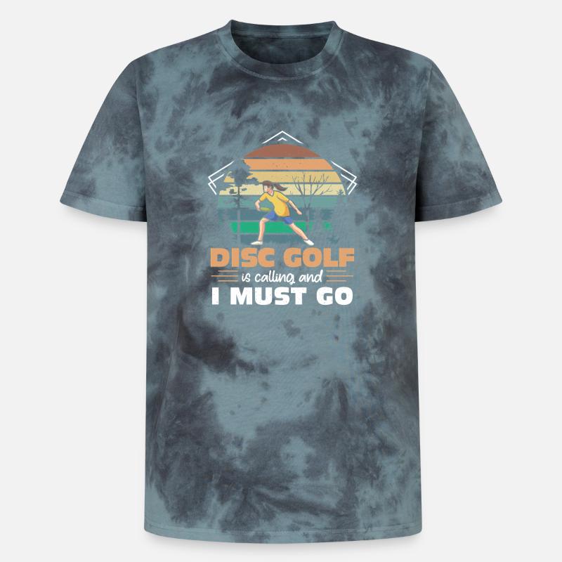 Disc Golf Geschenke Discgolf - Unisex Premium Tie Dye T-Shirt - Schwarz/Blau