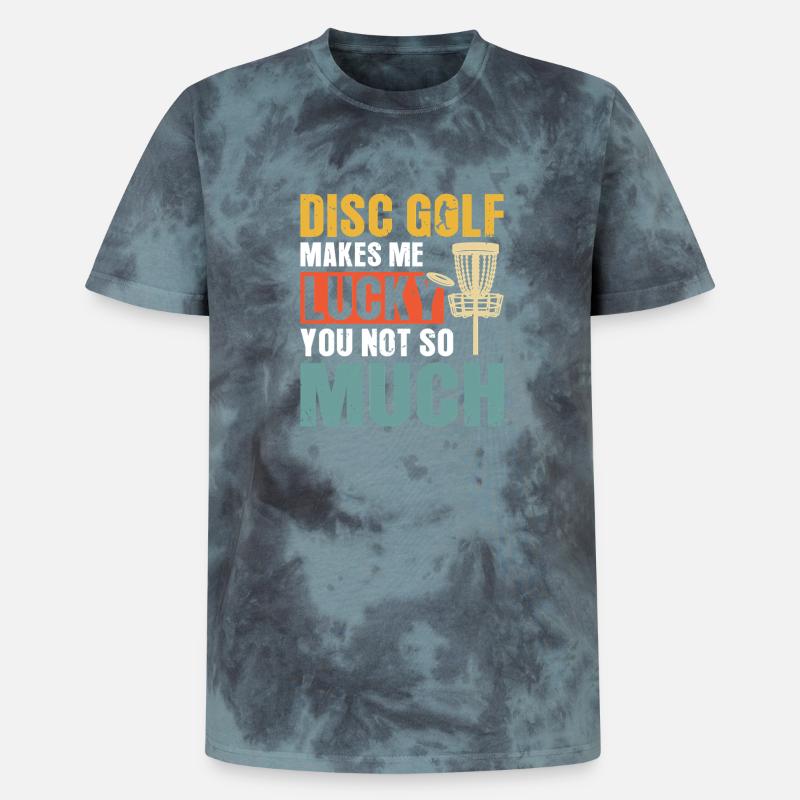Disc Golf Geschenke Discgolf - Unisex Premium Tie Dye T-Shirt - Schwarz/Blau
