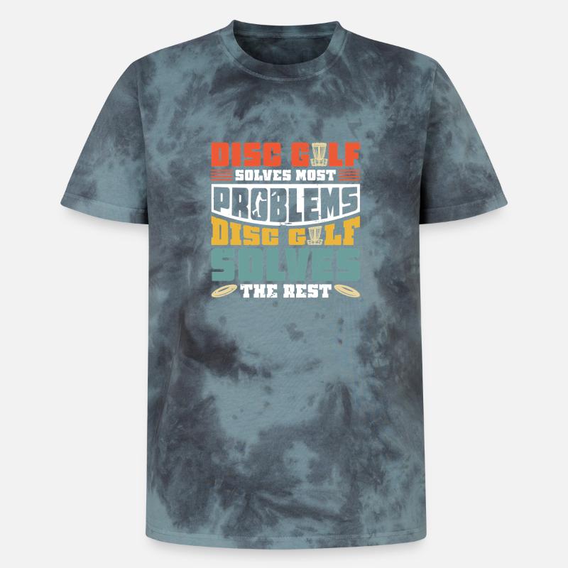 Disc Golf Geschenke Discgolf - Unisex Premium Tie Dye T-Shirt - Schwarz/Blau