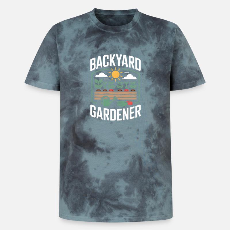 Baghavegartner Havegartner - Unisex Premium tie-dye T-shirt - sort/blå