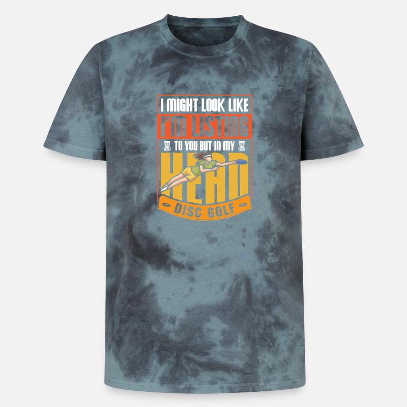 Disc Golf Geschenke Discgolf - Unisex Premium Tie Dye T-Shirt - Schwarz/Blau
