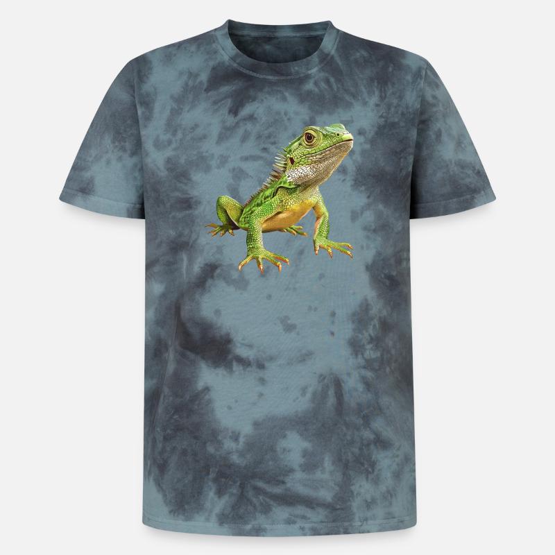 Eidechsen Eidechse - Unisex Premium Tie Dye T-Shirt - Schwarz/Blau