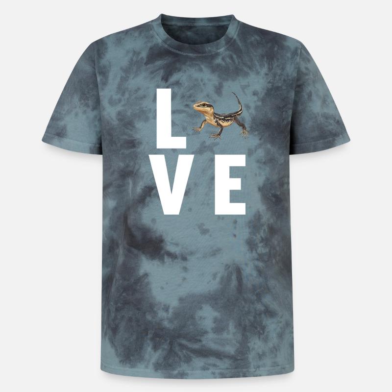 Eidechsen Eidechse - Unisex Premium Tie Dye T-Shirt - Schwarz/Blau