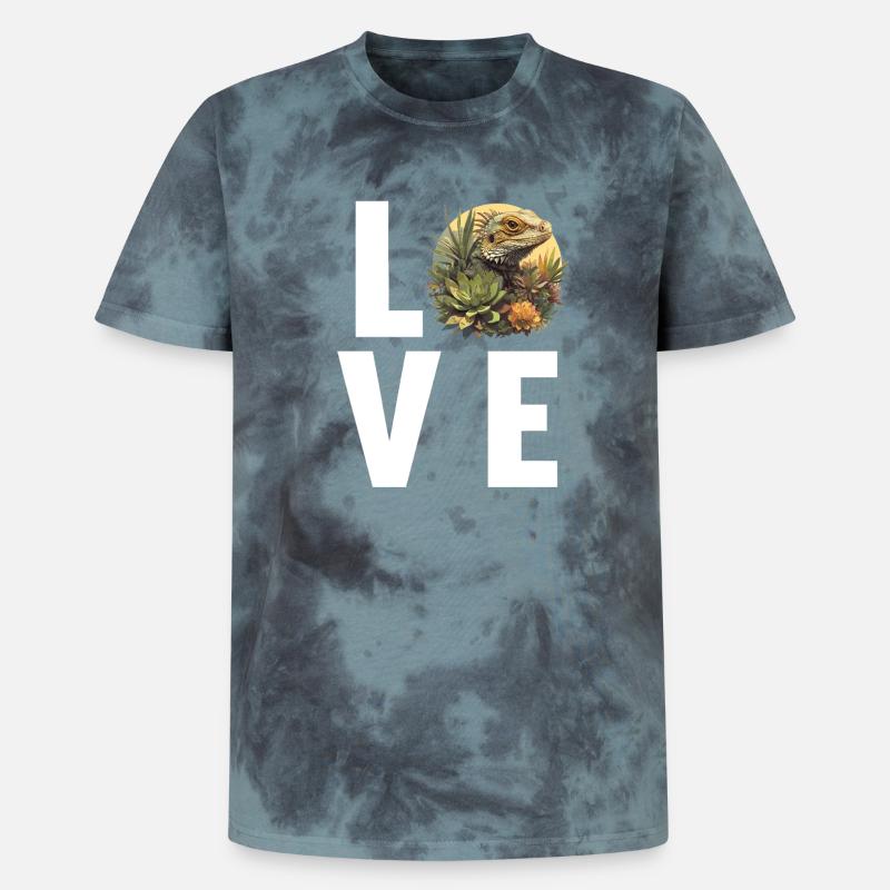 Eidechsen Eidechse - Unisex Premium Tie Dye T-Shirt - Schwarz/Blau