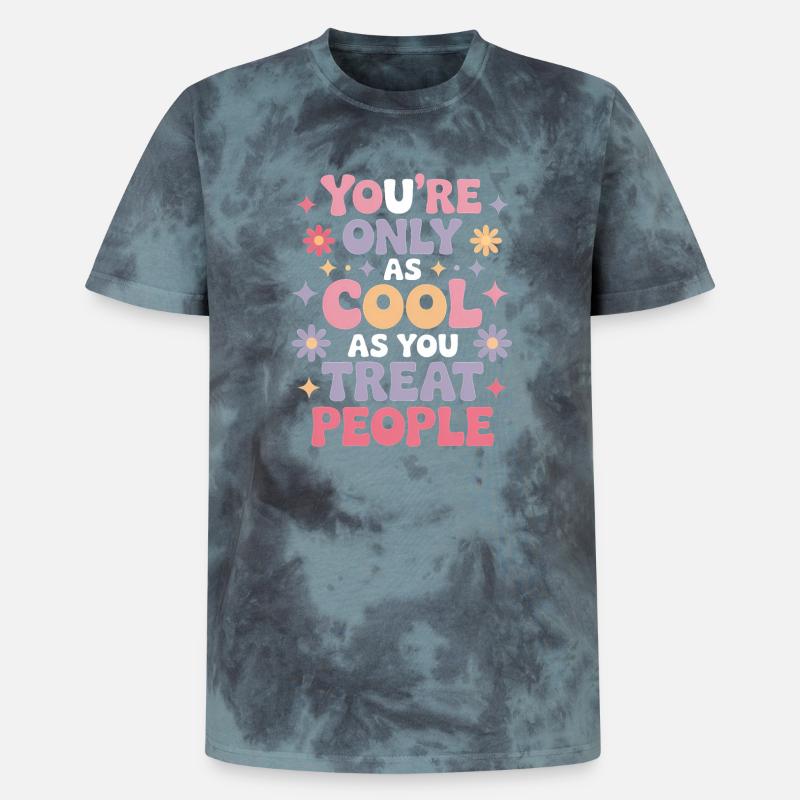 Spruch Statement Respekt Freundlichkeit Geschenk - Unisex Premium Tie Dye T-Shirt - Schwarz/Blau