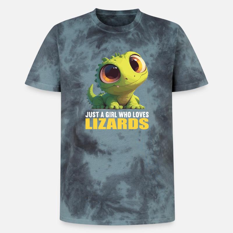 Eidechsen Eidechse - Unisex Premium Tie Dye T-Shirt - Schwarz/Blau