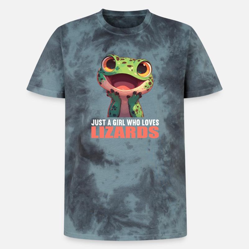 Eidechsen Eidechse - Unisex Premium Tie Dye T-Shirt - Schwarz/Blau