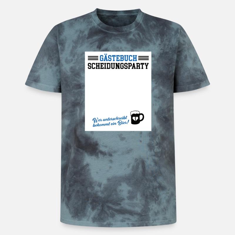 Gästebuch Scheidungsparty Geschieden Scheidung - Unisex Premium Tie Dye T-Shirt - Schwarz/Blau