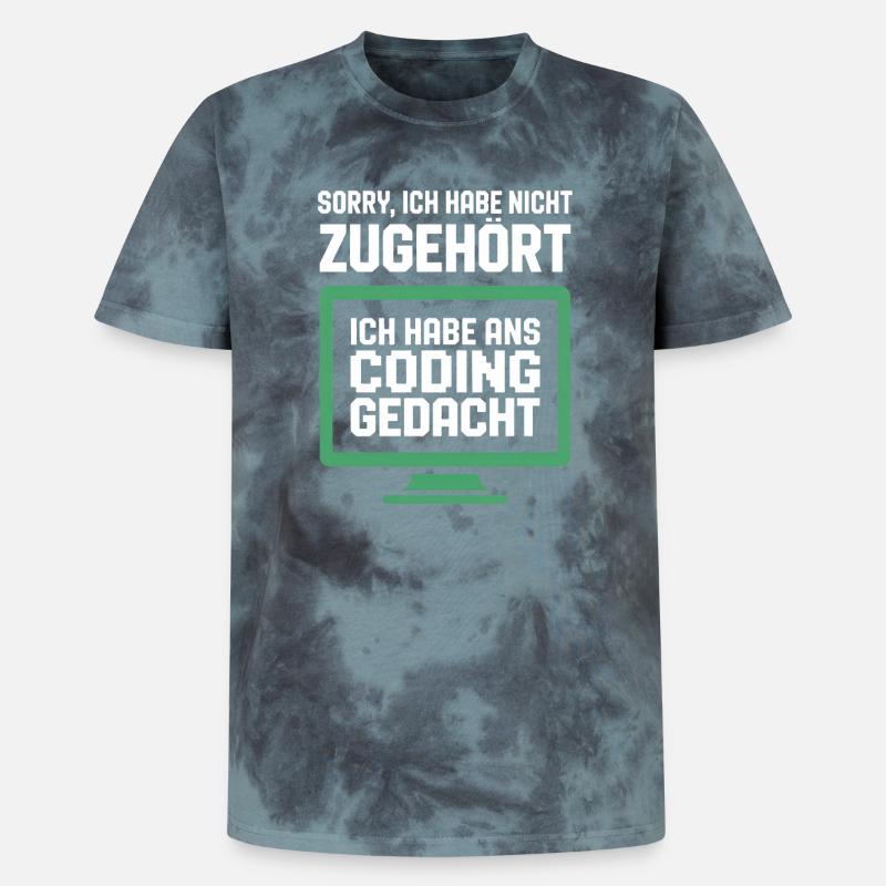 Pensée de codage à l’écran - T-shirt tie-dye premium unisexe - noir/bleu