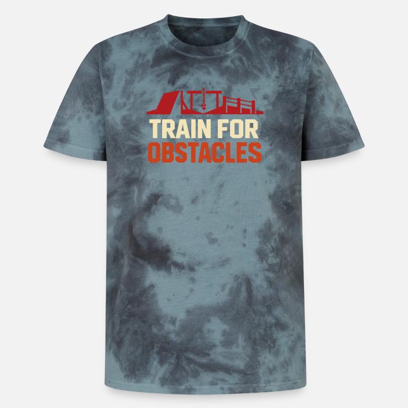 Parcours d’obstacles Course d’obstacles OCR - T-shirt tie-dye premium unisexe - noir/bleu