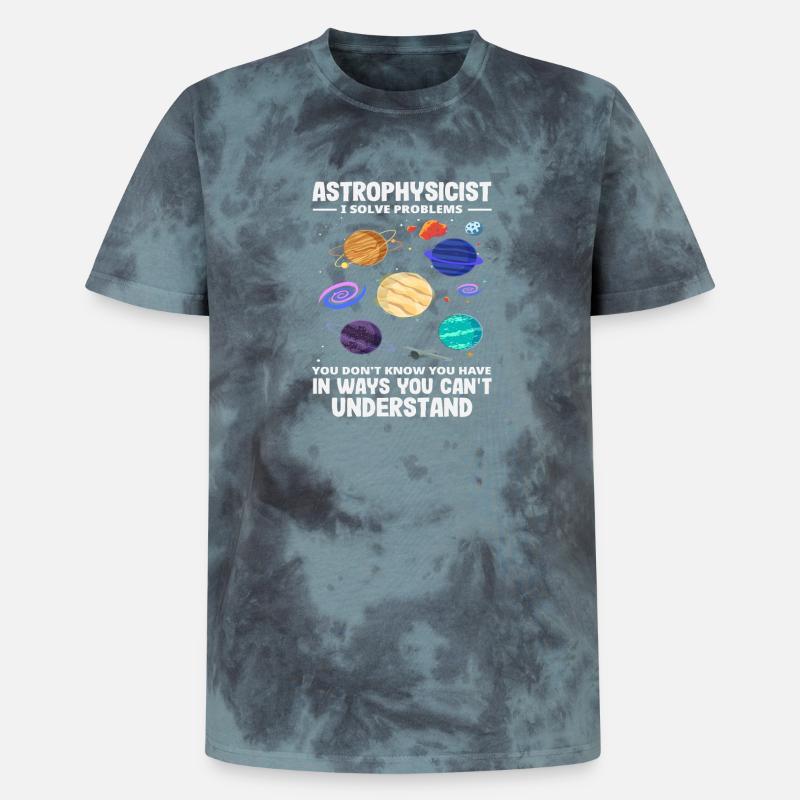 Astrophysicist Problem Solver Funny Saying - Unisex Premium Tie-Dye T-Shirt - Black/Blue