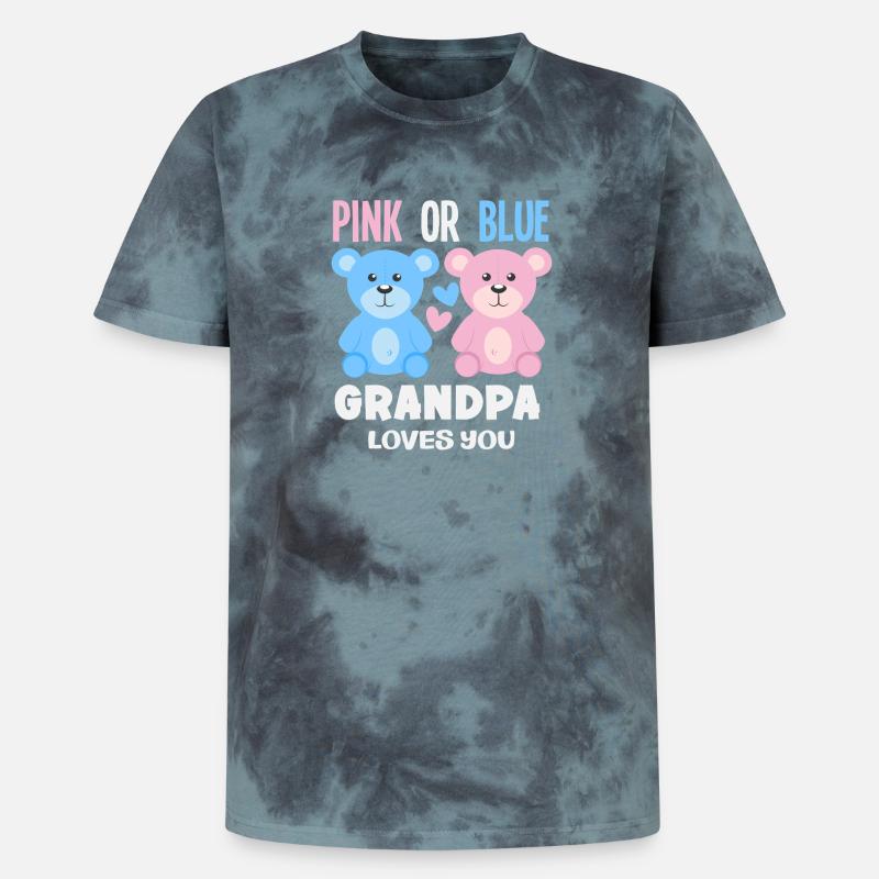 Pink Oder Blau Opa Liebt Dich - Unisex Premium Tie Dye T-Shirt - Schwarz/Blau