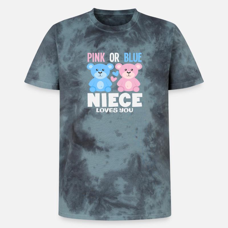Pink Oder Blau Nichte Liebt Dich - Unisex Premium Tie Dye T-Shirt - Schwarz/Blau