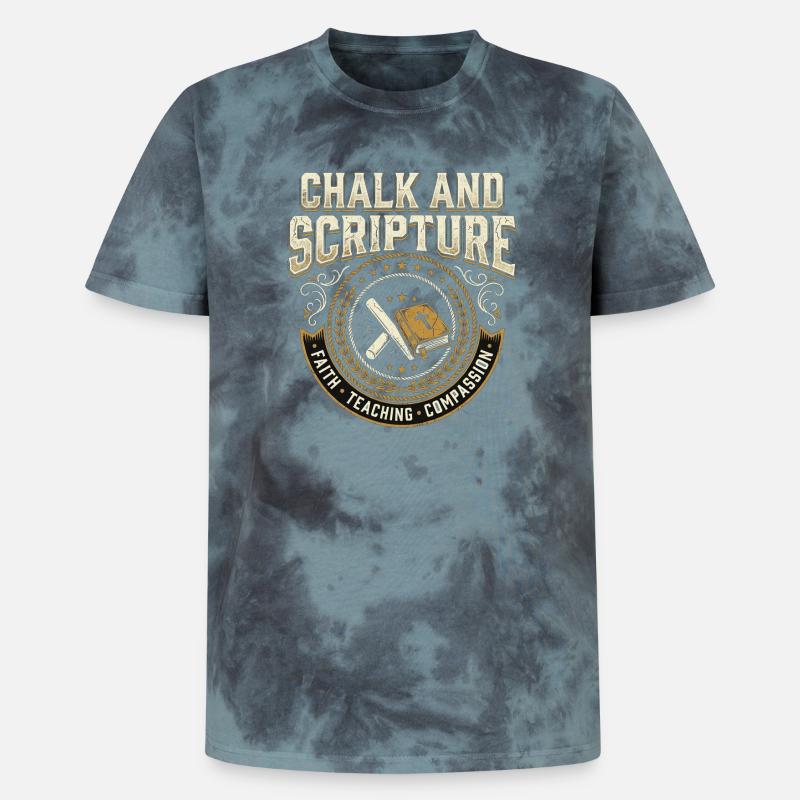 Chalk and Scripture Christlicher Lehrer Jesus - Unisex Premium Tie Dye T-Shirt - Schwarz/Blau