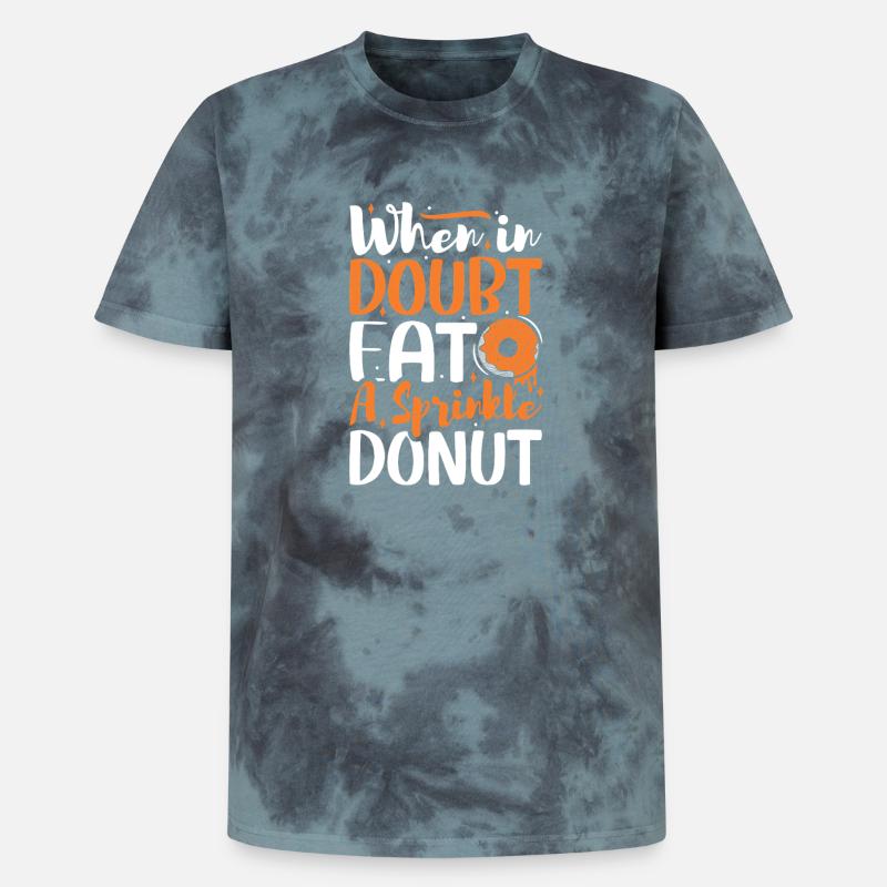 Restauration rapide en donuts - T-shirt tie-dye premium unisexe - noir/bleu