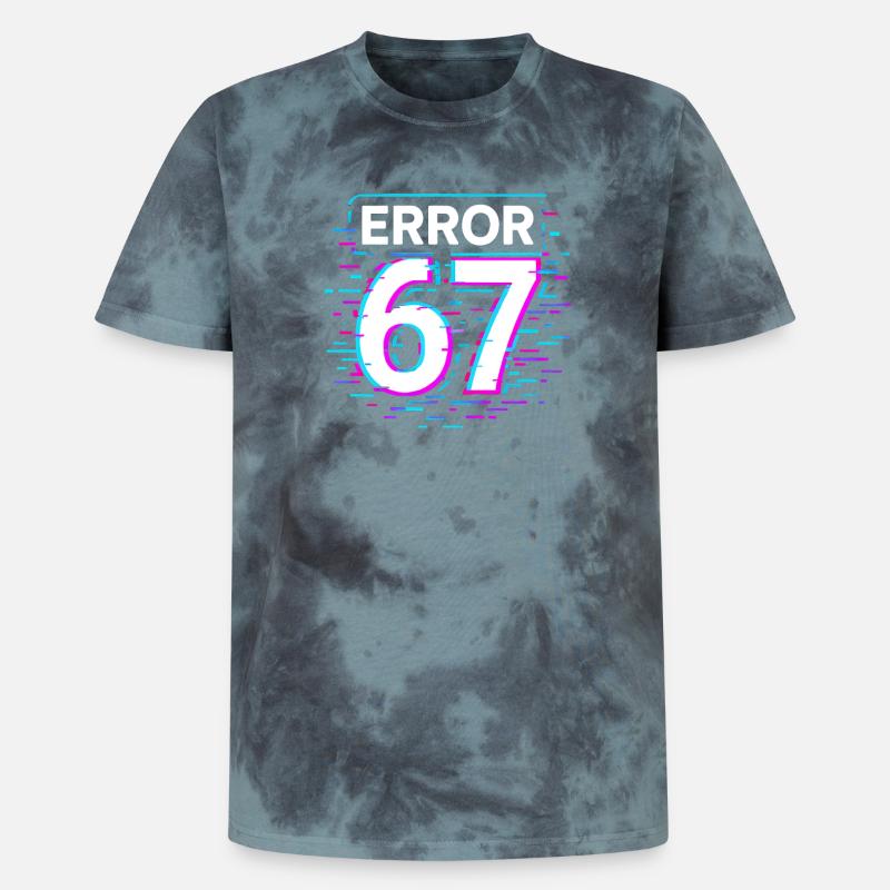 Idea regalo per il meme cibernetico Error 67 Six Seven Glitch - T-shirt tie-dye unisex Premium - nero/blu