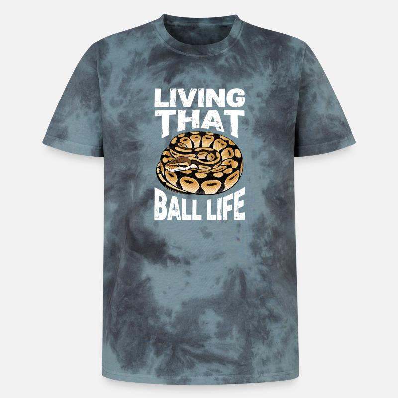 Königspython Schlangen Liebhaber Terrarium Python - Unisex Premium Tie Dye T-Shirt - Schwarz/Blau