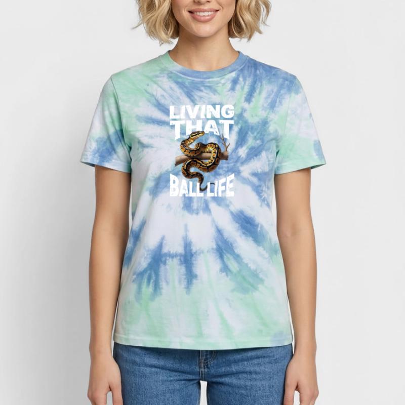 King Python Snakes Lover Terrarium Python Unisex Premium Tie-Dye T-Shirt
