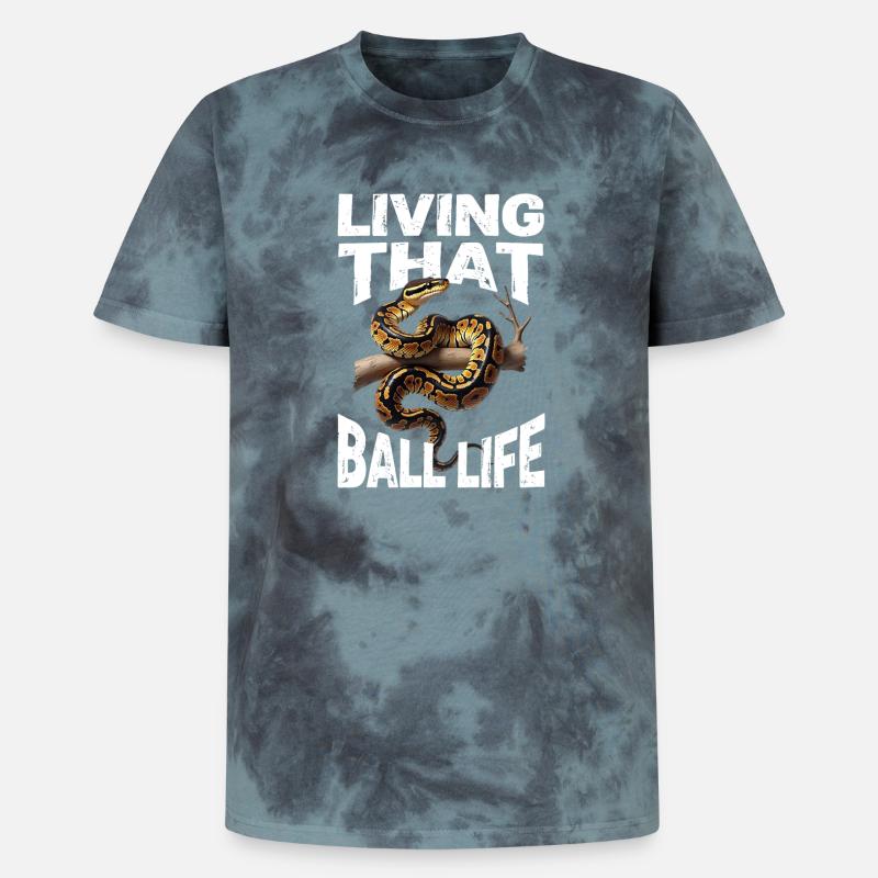 Königspython Schlangen Liebhaber Terrarium Python - Unisex Premium Tie Dye T-Shirt - Schwarz/Blau