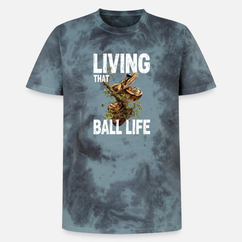 Königspython Schlangen Liebhaber Terrarium Python - Unisex Premium Tie Dye T-Shirt - Schwarz/Blau