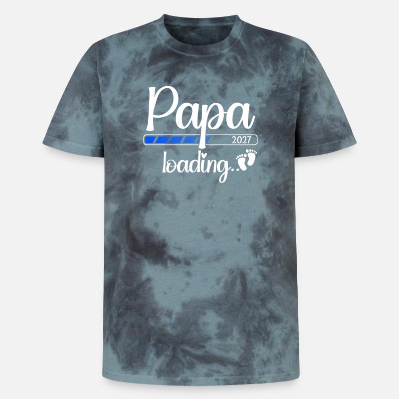 Papa 2027 Loading Werdender Papa 2027 - Unisex Premium Tie Dye T-Shirt - Schwarz/Blau