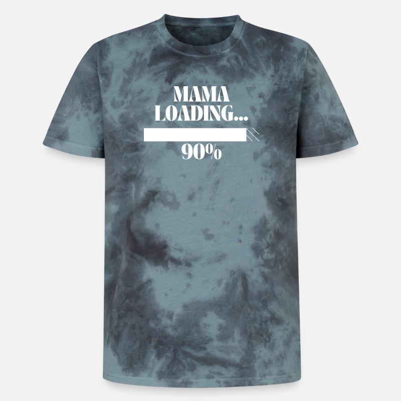 Mama Loading - Unisex Premium Tie-Dye T-Shirt - Black/Blue