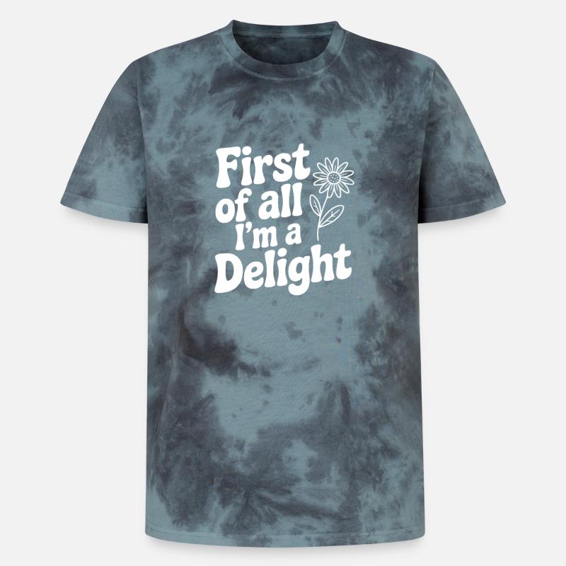 Zunächst einmal bin ich eine Freude - Unisex Premium Tie Dye T-Shirt - Schwarz/Blau