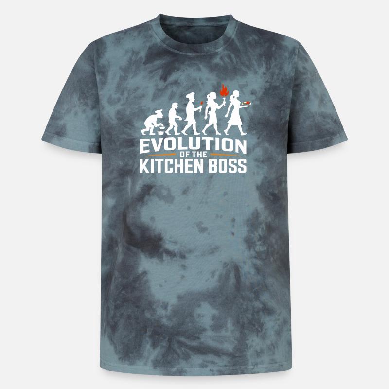 Küchenboss Evolution - Unisex Premium Tie Dye T-Shirt - Schwarz/Blau