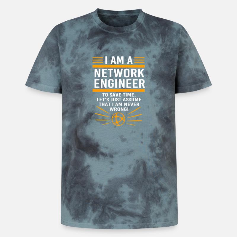Netzwerk Informatiker Programmierer Admin - Unisex Premium Tie Dye T-Shirt - Schwarz/Blau