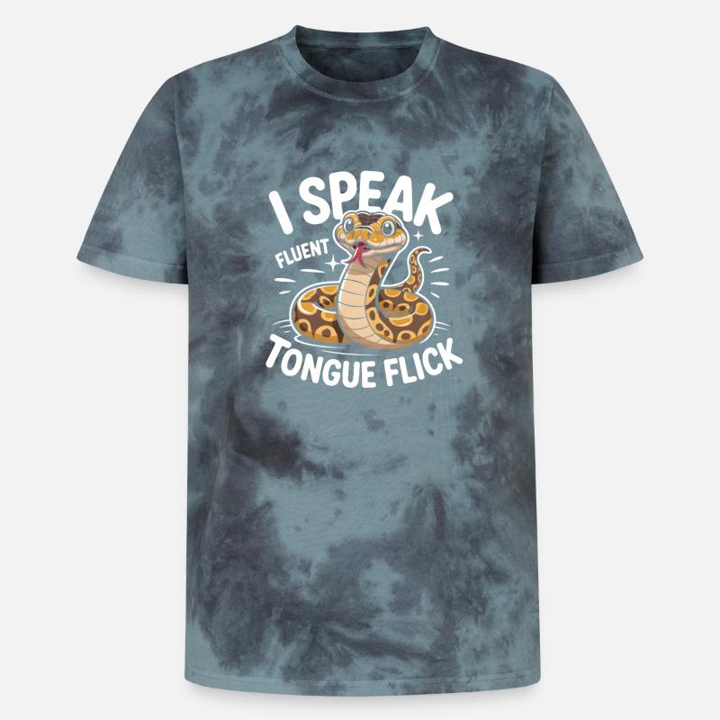 Langue Fluide | Humour du Python Roi - T-shirt tie-dye premium unisexe - noir/bleu