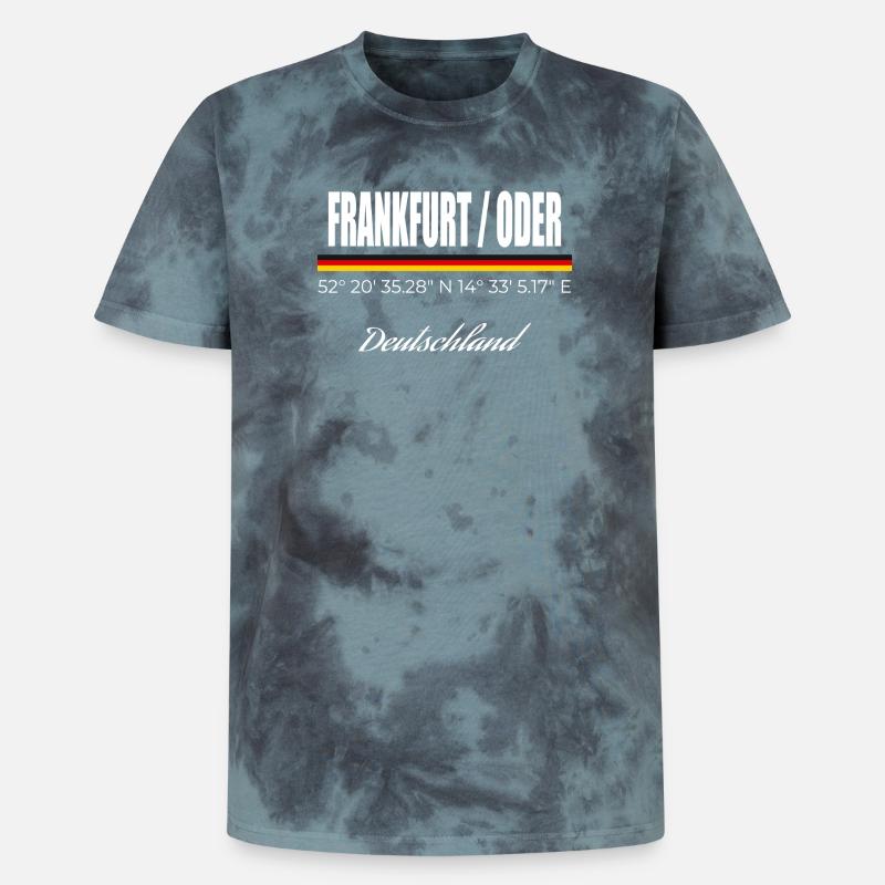 Frankfurt / Oder - Unisex Premium Tie Dye T-Shirt - Schwarz/Blau