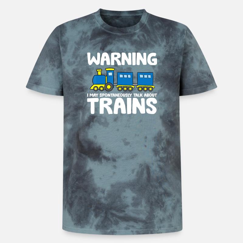 Spontaneous Train Talk Tee - Unisex Premium Tie-Dye T-Shirt - Black/Blue