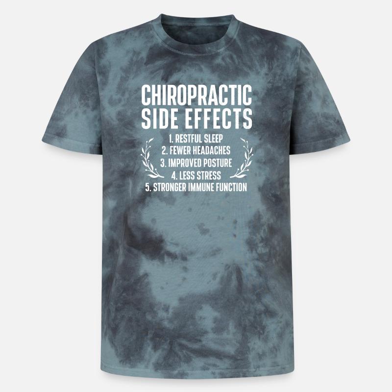 Chiropractic Side Effects Tee - Unisex Premium Tie-Dye T-Shirt - Black/Blue