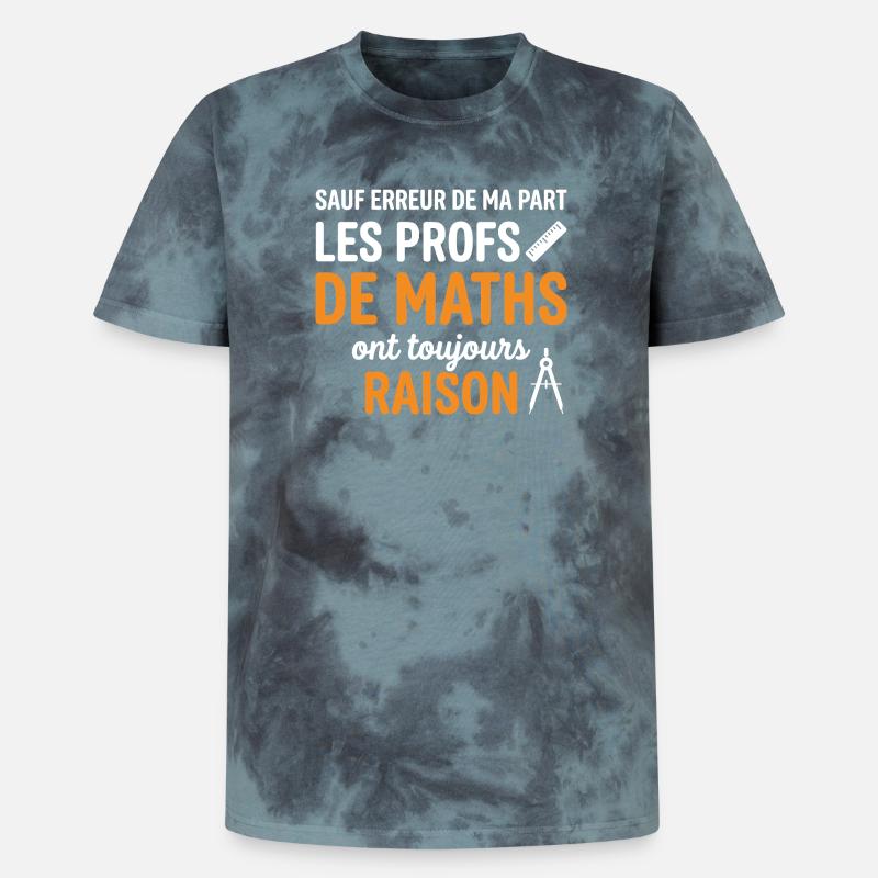 Profs de Maths Toujours Raison - T-shirt tie-dye premium unisexe - noir/bleu